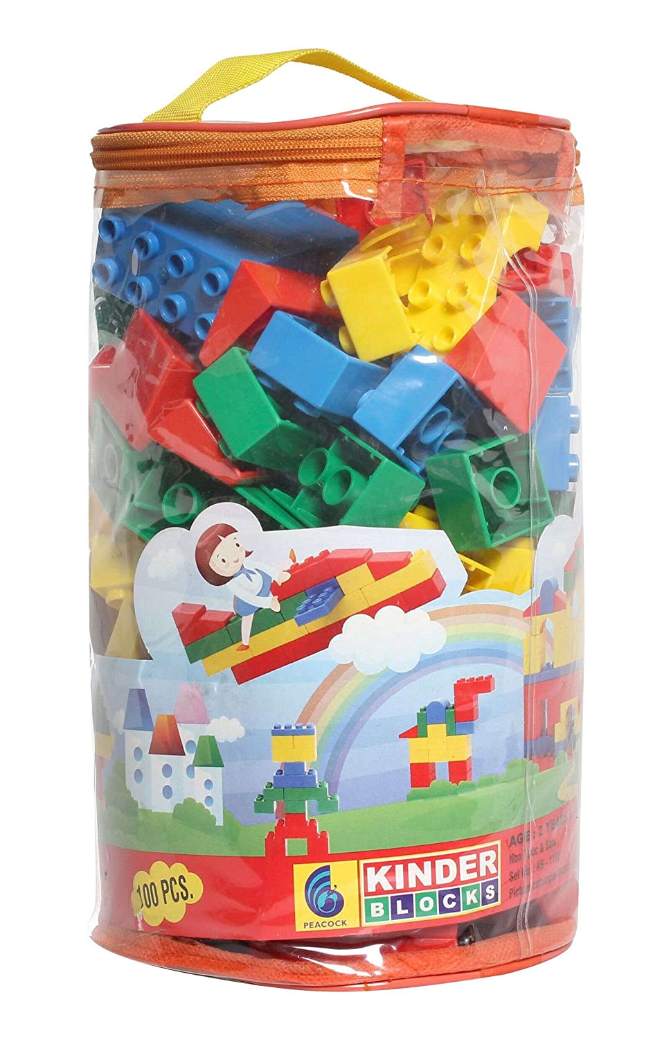 Kinder Blocks PVC Bag (100 Piece) | INT265 KB PVC BAG 100PCS– KidsROAR