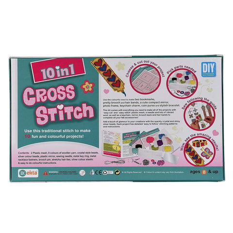 Plastic and Wool Cross Stitch Craft Kit Game (Multicolour), 10 in (ET175) | LOEK-317