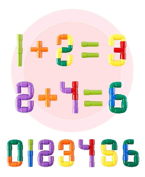 Building Blocks Pipes Puzzle Set Multicolor | INT455	PIPE BUILDING PUZZLE 90P