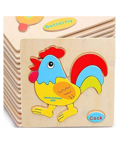 Wooden Animals 3D Puzzle Children's Educational Toys | WT-125	WOODEN PUZZLE CARTOON