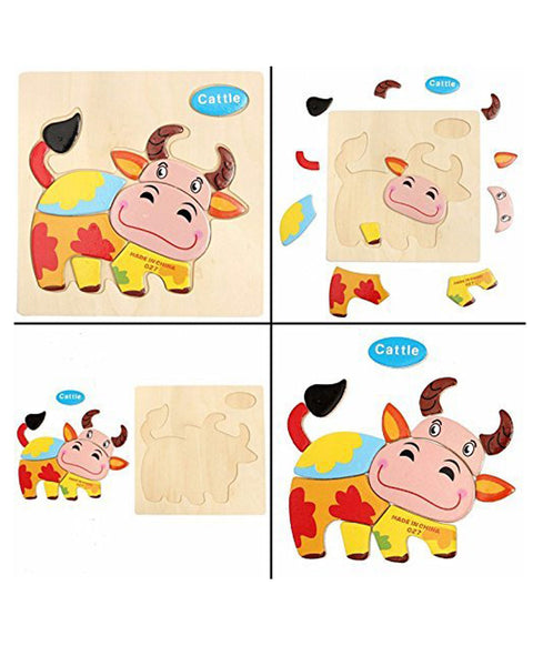 Wooden Animals 3D Puzzle Children's Educational Toys | WT-125	WOODEN PUZZLE CARTOON