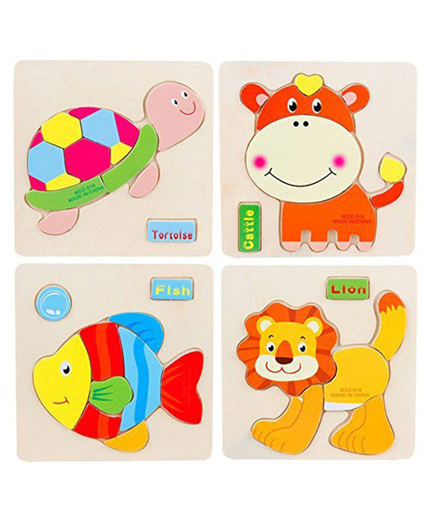 Wooden Animals 3D Puzzle Children's Educational Toys | WT-125	WOODEN PUZZLE CARTOON