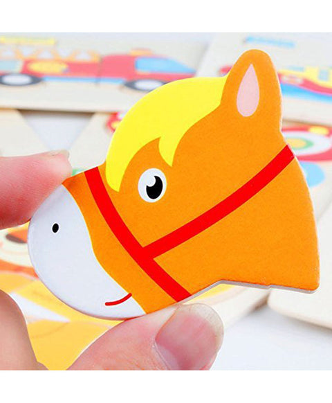 Wooden Animals 3D Puzzle Children's Educational Toys | WT-125	WOODEN PUZZLE CARTOON