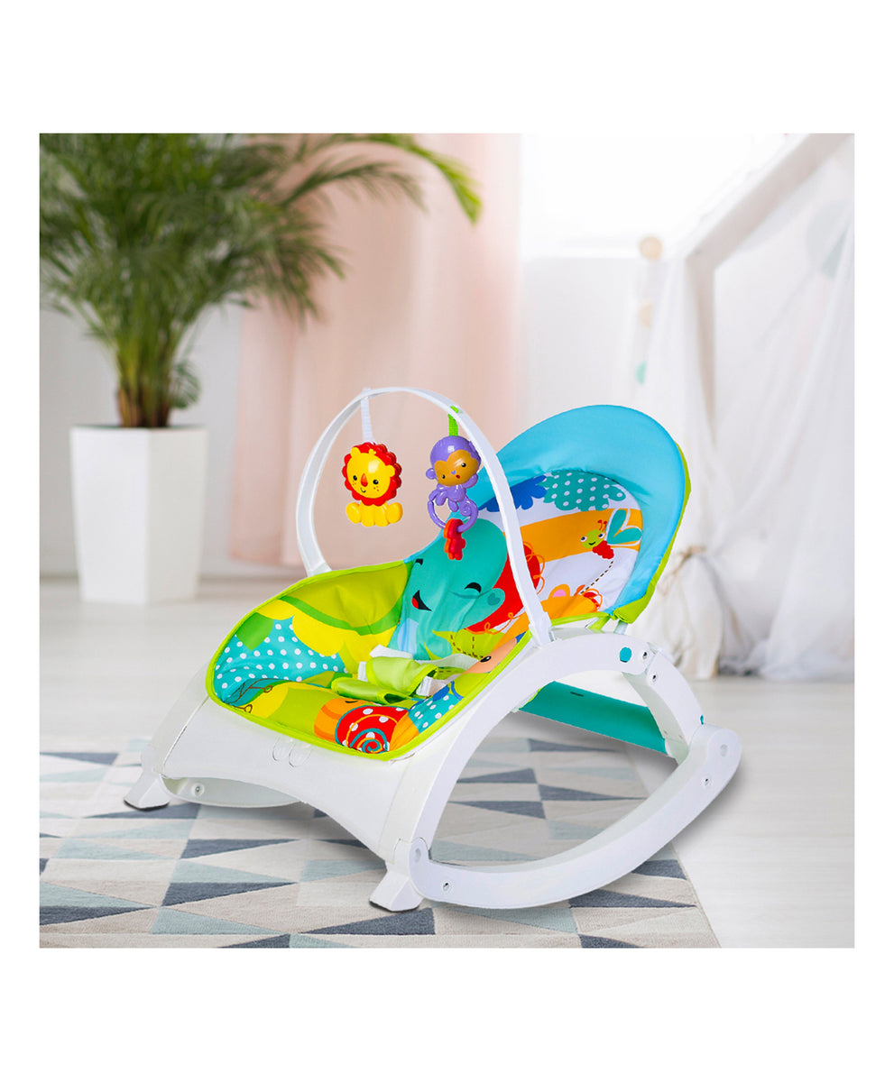 New Born To Toddler Portable Rocker With Toy Bar - White Multicolour ...