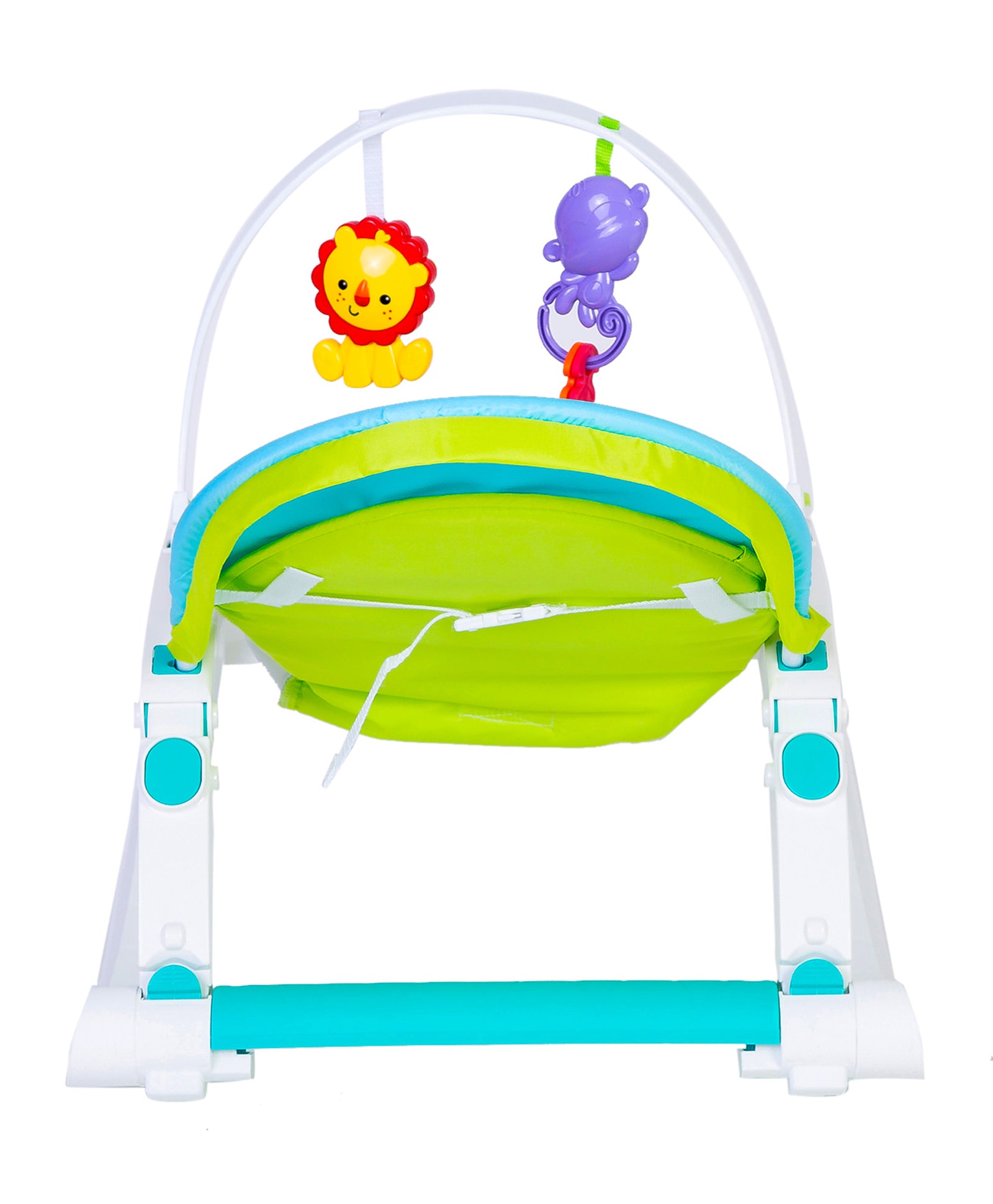 New Born To Toddler Portable Rocker With Toy Bar White Multicolour   9408365e 