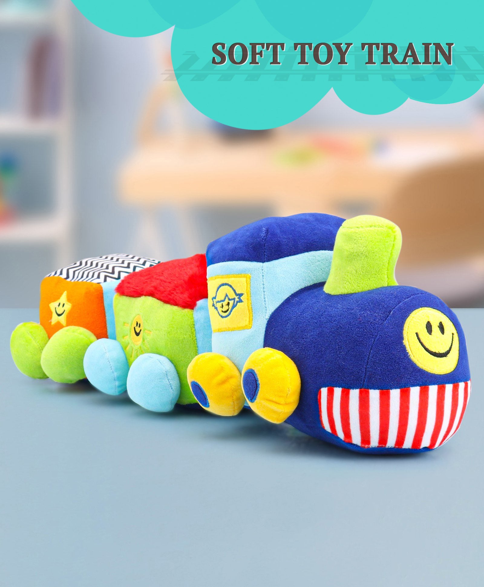 Activity Soft Toy Train Multicolour | INT462 BABY TRAIN SOFT– KidsROAR