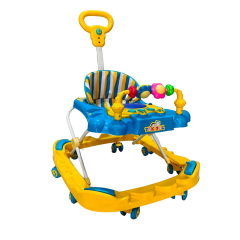 Baby Walker With Height Adjustable And Parental Handle With Lights And Music Tuk Tuk Walker