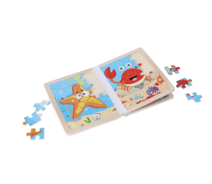 Wooden Jigsaw Puzzle Book for Kids | INT214 WOODEN PUZZLE BOOK ASST