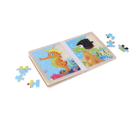 Wooden Jigsaw Puzzle Book for Kids | INT214 WOODEN PUZZLE BOOK ASST