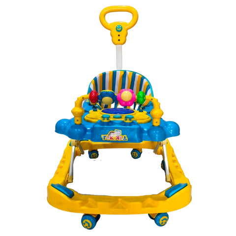 Baby Walker With Height Adjustable And Parental Handle With Lights And Music Tuk Tuk Walker