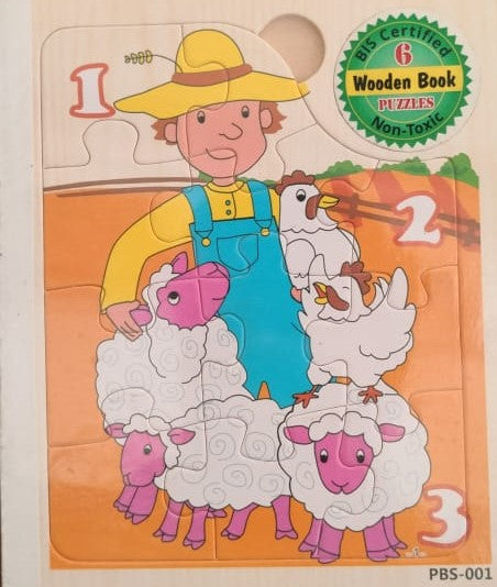 Wooden Jigsaw Puzzle Book for Kids | INT214 WOODEN PUZZLE BOOK ASST