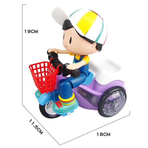 Tricycle Model Toy Car Toys 360 Degree Rotate Dynamic Light Music | LOYJ3024 STUNT BICYCLE B
