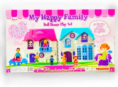 My Happy Family Doll House Playset for Kids Fun (Multicolor) | LOAFB	MY HAPPY FAMILY BIG