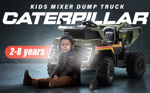Battery Operated Ride On Dumper For Kids | 4x4 Caterpillar Truck