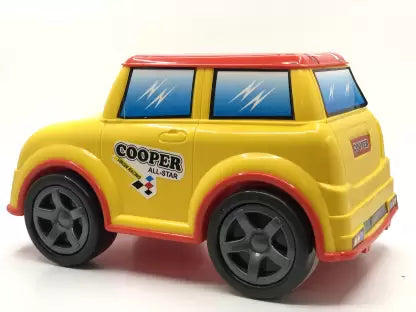 FRICTION POWERD WITH PLASTIC MECHANISM COOPER CAR TOY FOR KIDS  (Multicolor) | INT313	COOPER CAR