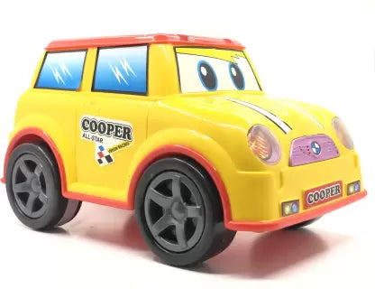 FRICTION POWERD WITH PLASTIC MECHANISM COOPER CAR TOY FOR KIDS  (Multicolor) | INT313	COOPER CAR