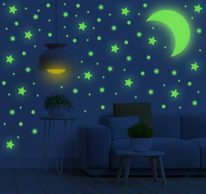 Glowing Star Glow in The Dark Stickers Radium Wall Stickers | STK-2102 ...