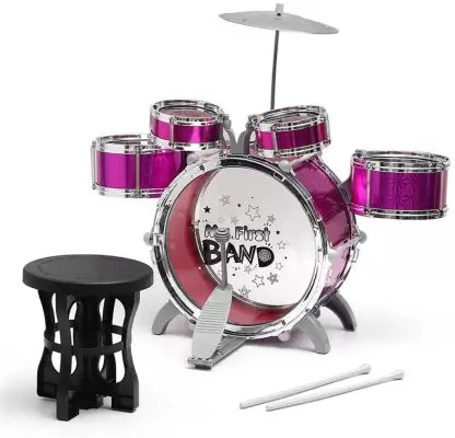 Jazz Drum Set Big Size Musical Drum Set with 5 Drums, Cymbal and Chair Musical Toy | LO4008E	JAZZ DRUM BIG