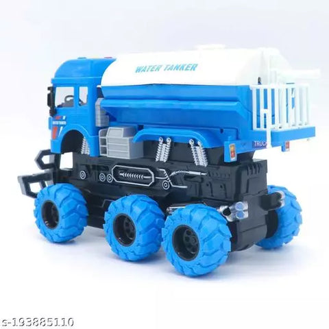 6x6 Water Tanker Safety Truck Tanker Truck Toy Friction Powered Unbreakable Truck with Light & Sound Engineering Toys for Boys and Girls(6x6 Water Tanker) | LOHMC6129 F/R 6*6 WATER TANK