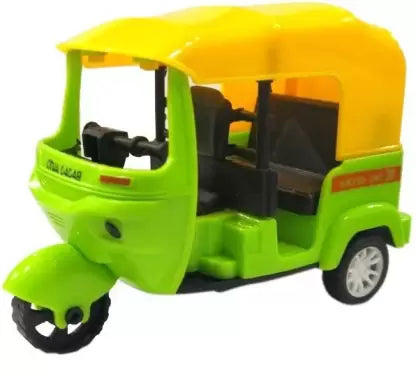 Plastic Auto Rickshaw Toy with Pull Back action - 3 Wheel Tricycle Toy Auto Toy - 1 PC Scooter Toy   | ZC3088	PULLBACK RIKSHA 12PCS