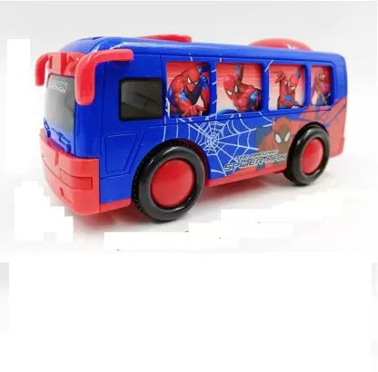 Friction Powered Superhero Spiderman Minibus || LO958-3C 	AVAENGER MOVEBLE BUS