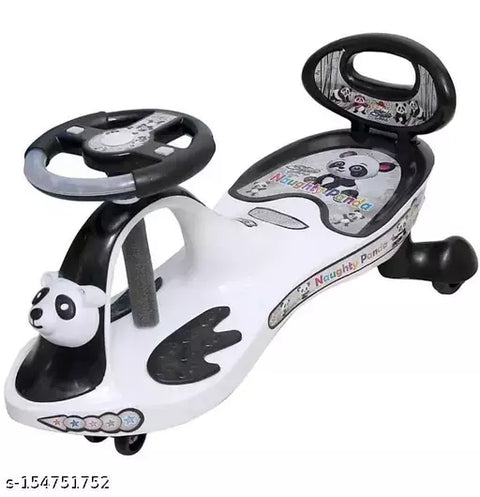 Panda With Back Rest Swing Car For Kids | With Light And Music