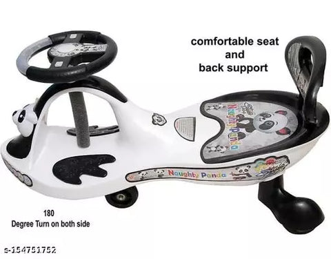 Panda With Back Rest Swing Car For Kids | With Light And Music
